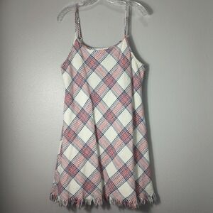 Natural Reflections Womens Sz Large Red White And Blue Spaghetti Strap Dress 260
